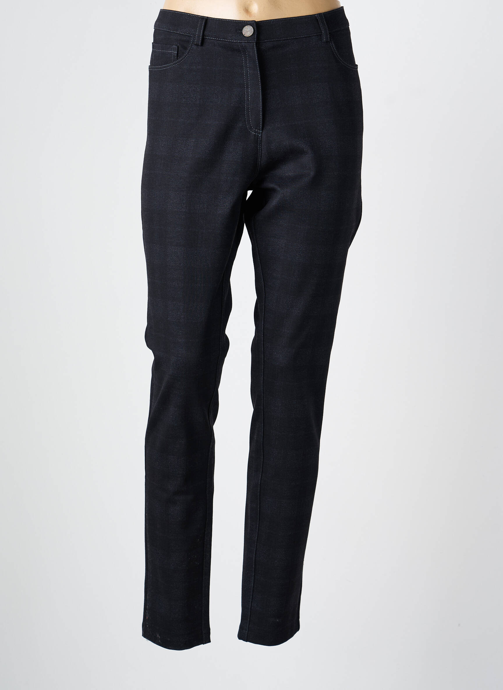 Pantalon slim stretch taille normale noir CHRISTINE LAURE femme