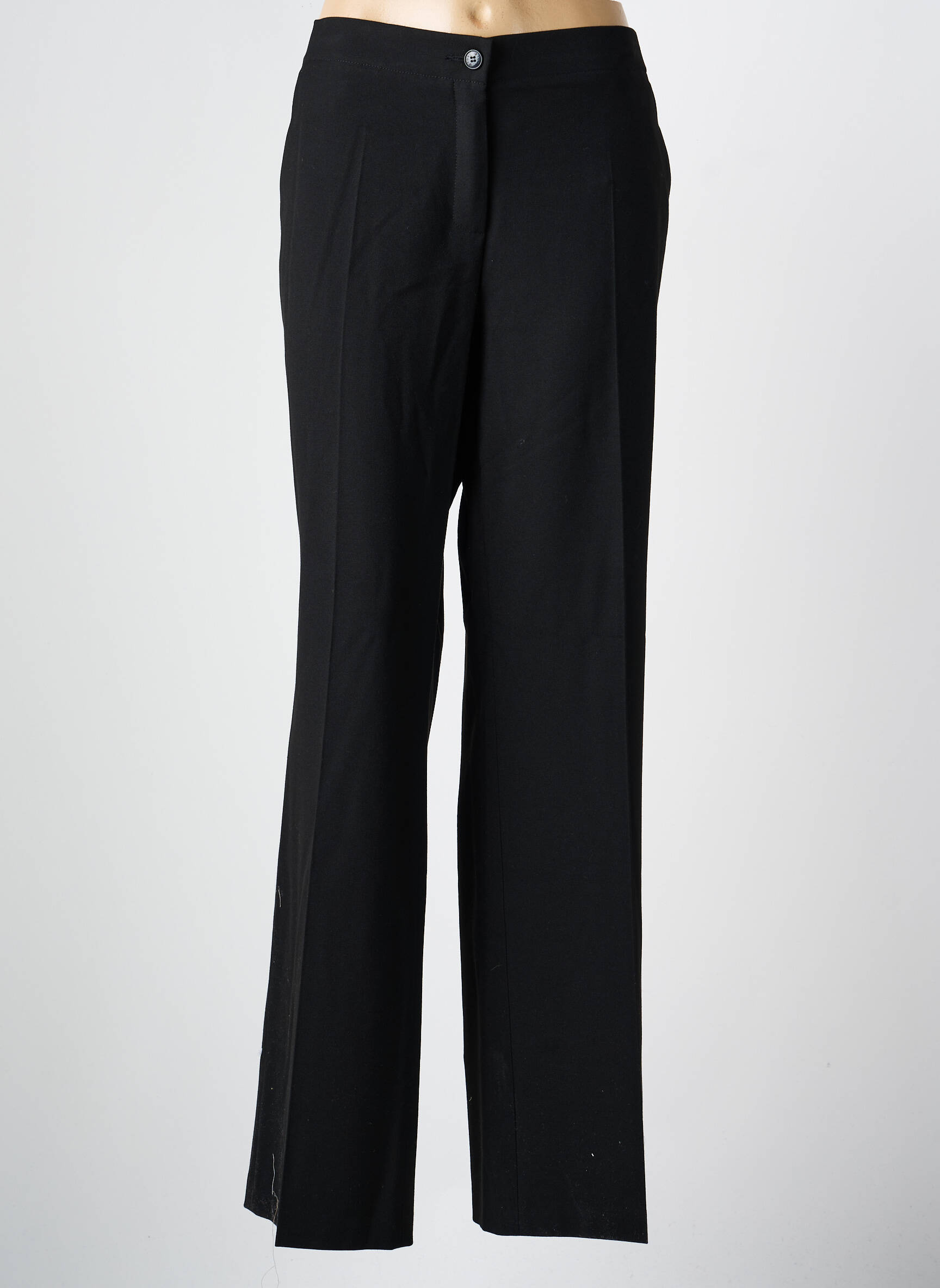 Pantalon droit tissage crêpe taille normale noir TONI femme