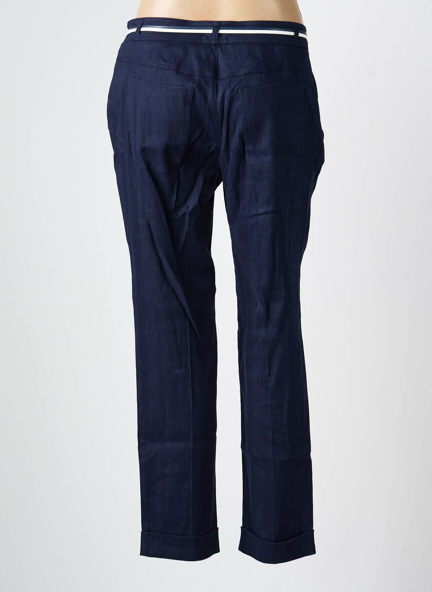 Pantalon droit tissage crêpe taille normale bleu PAUPORTÉ femme