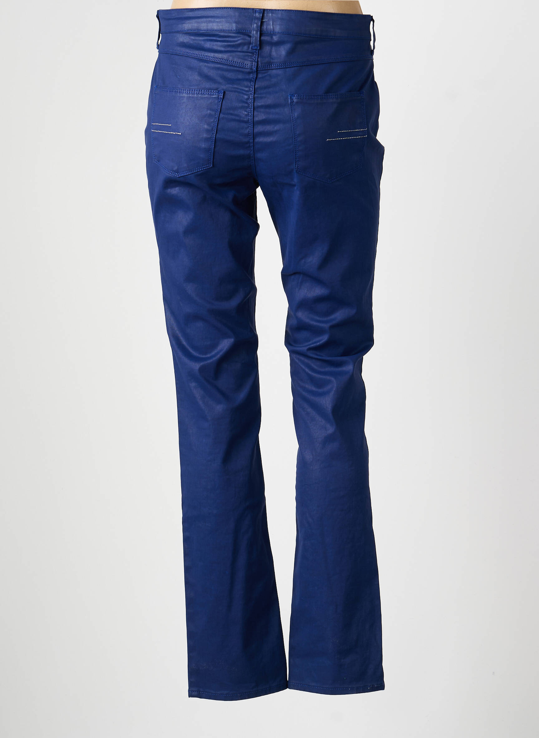 Pantalon slim tissage enduit taille normale bleu KARTING femme