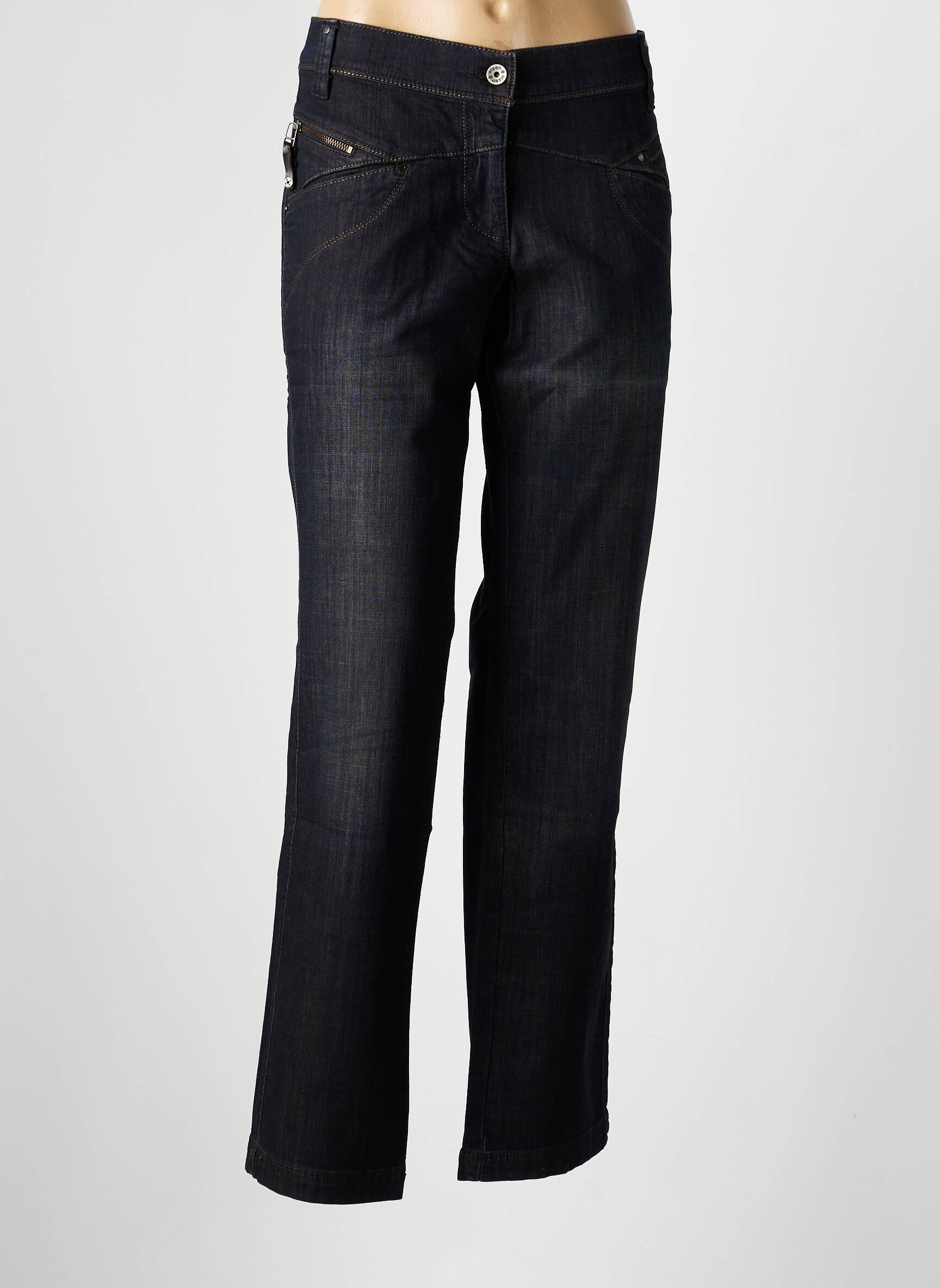 Jeans coupe droite taille normale taille normale noir OLSEN femme