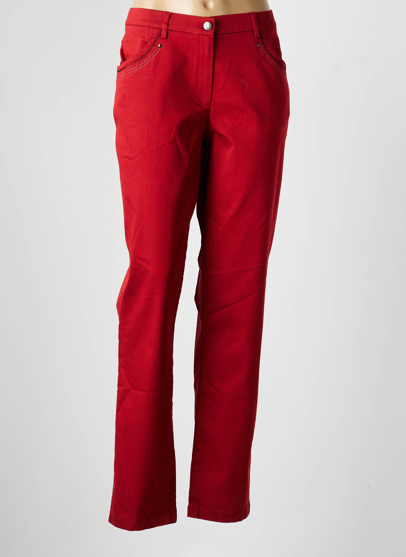 Jeans coupe slim taille normale taille normale rouge CHRISTINE LAURE femme