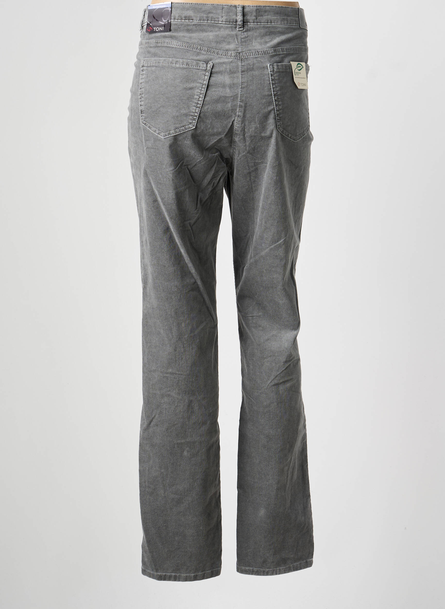 Pantalon slim tissage popeline taille normale gris TONI femme