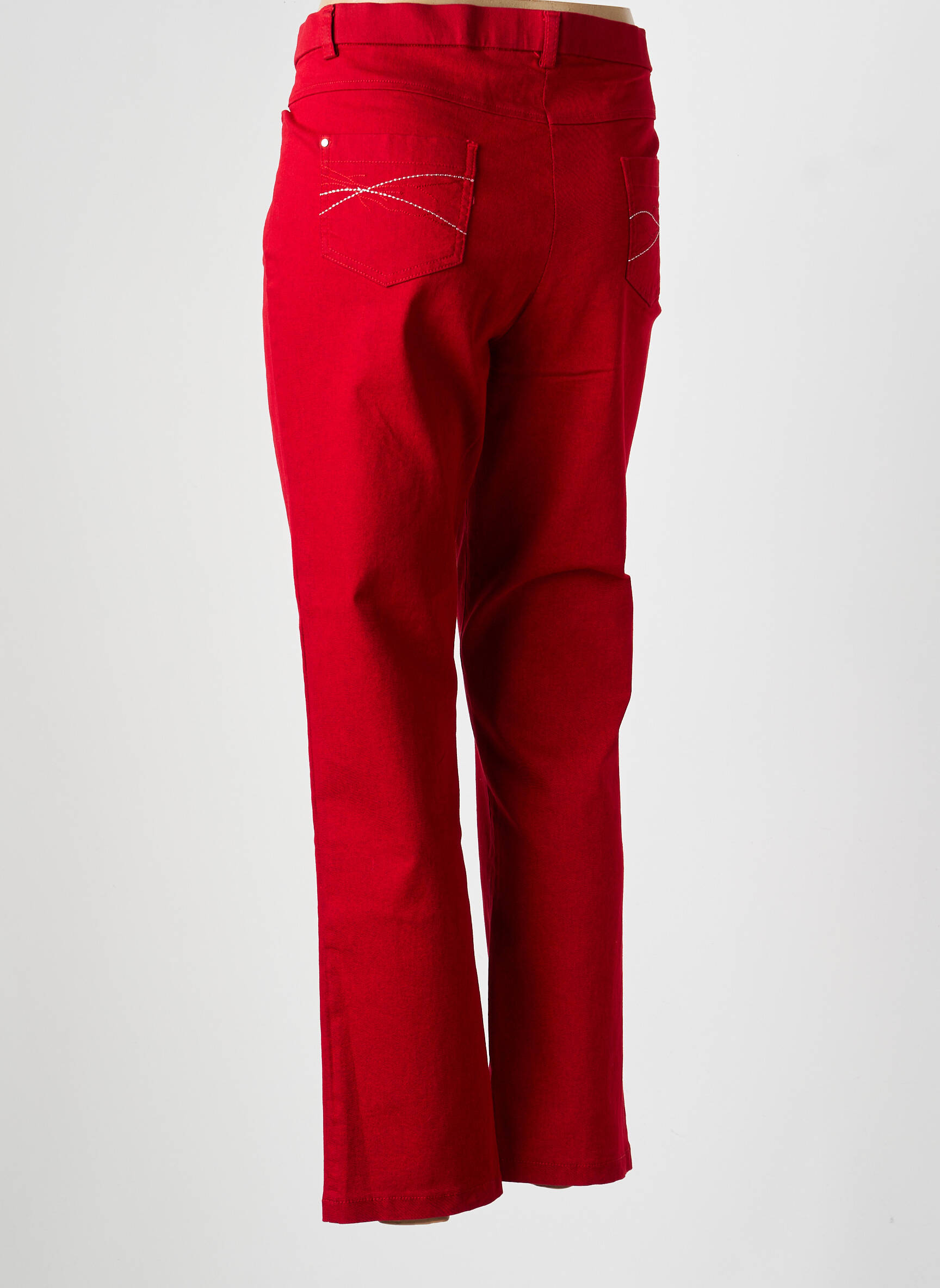 Jeans coupe slim stretch taille normale rouge CHRISTINE LAURE femme
