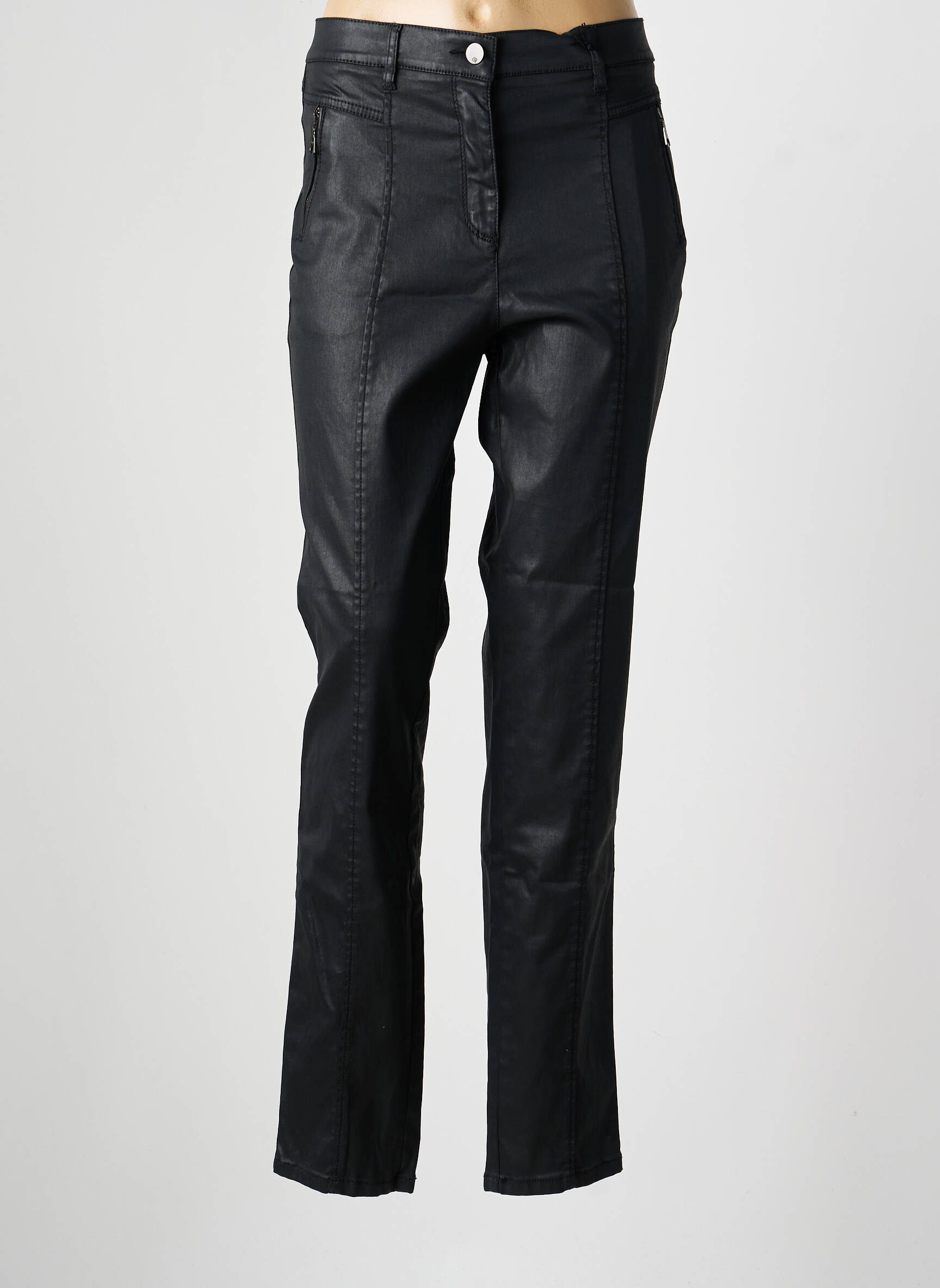 Pantalon slim tissage enduit taille normale noir TONI femme