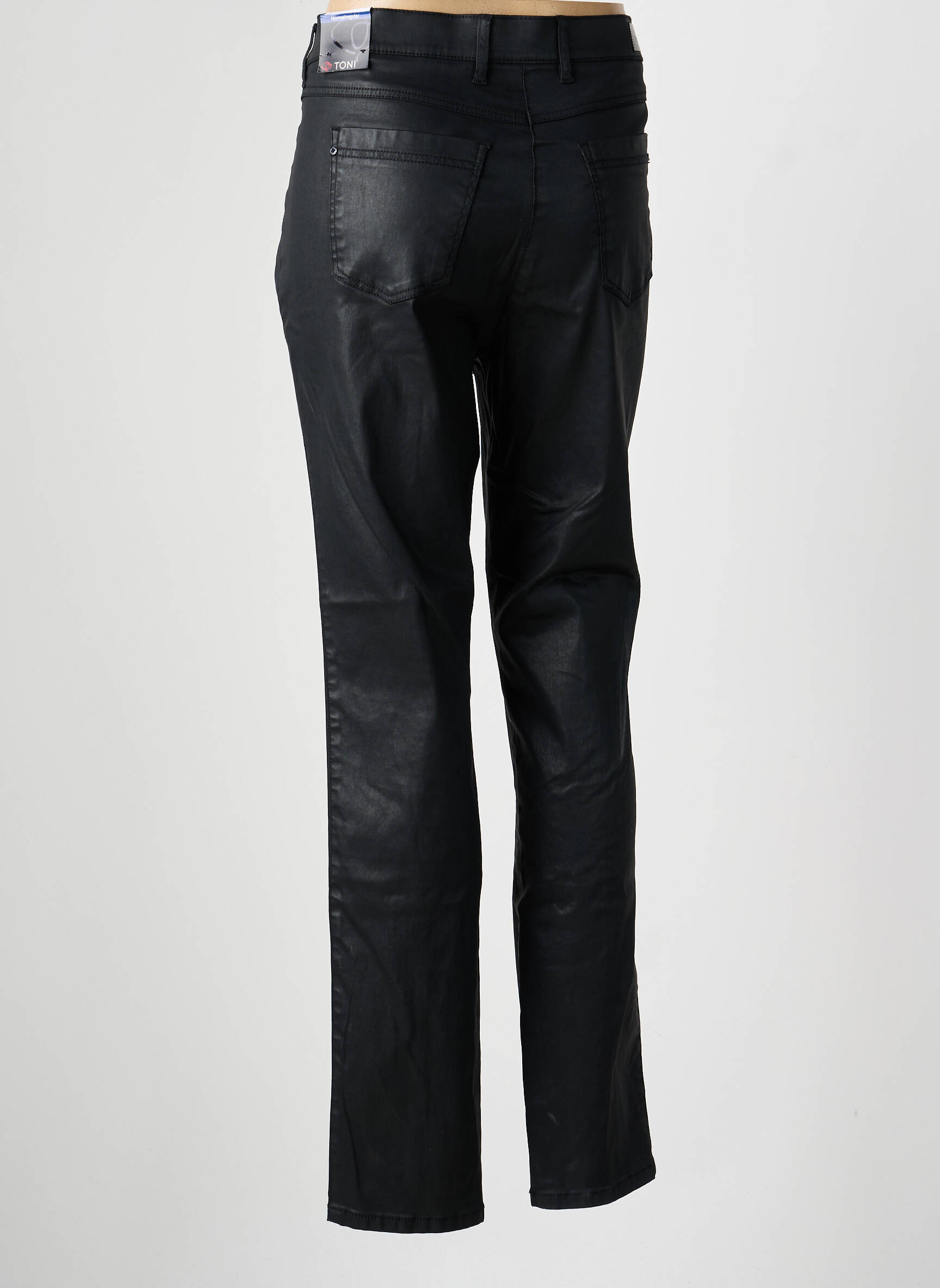 Pantalon slim tissage enduit taille normale noir TONI femme