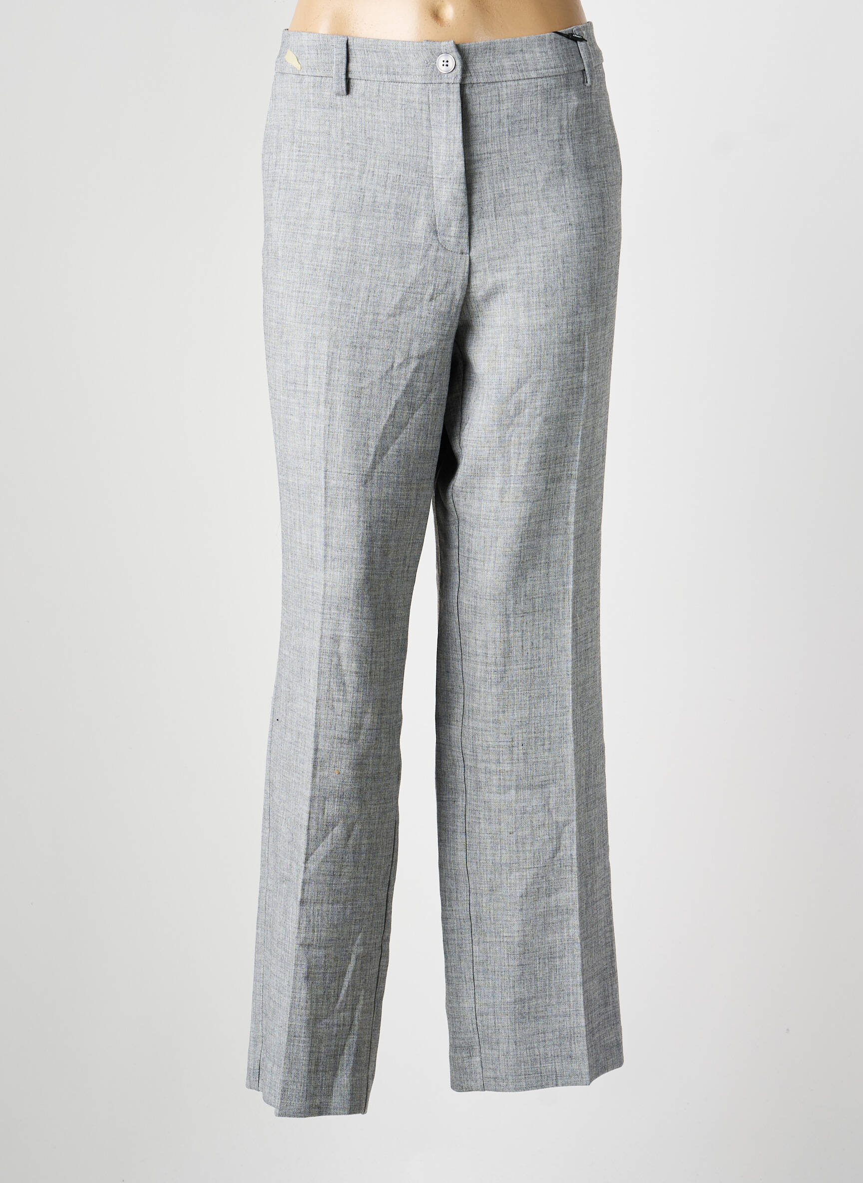 Pantalon chino fermeture zippée sous rabat boutonné taille normale gris OLSEN femme