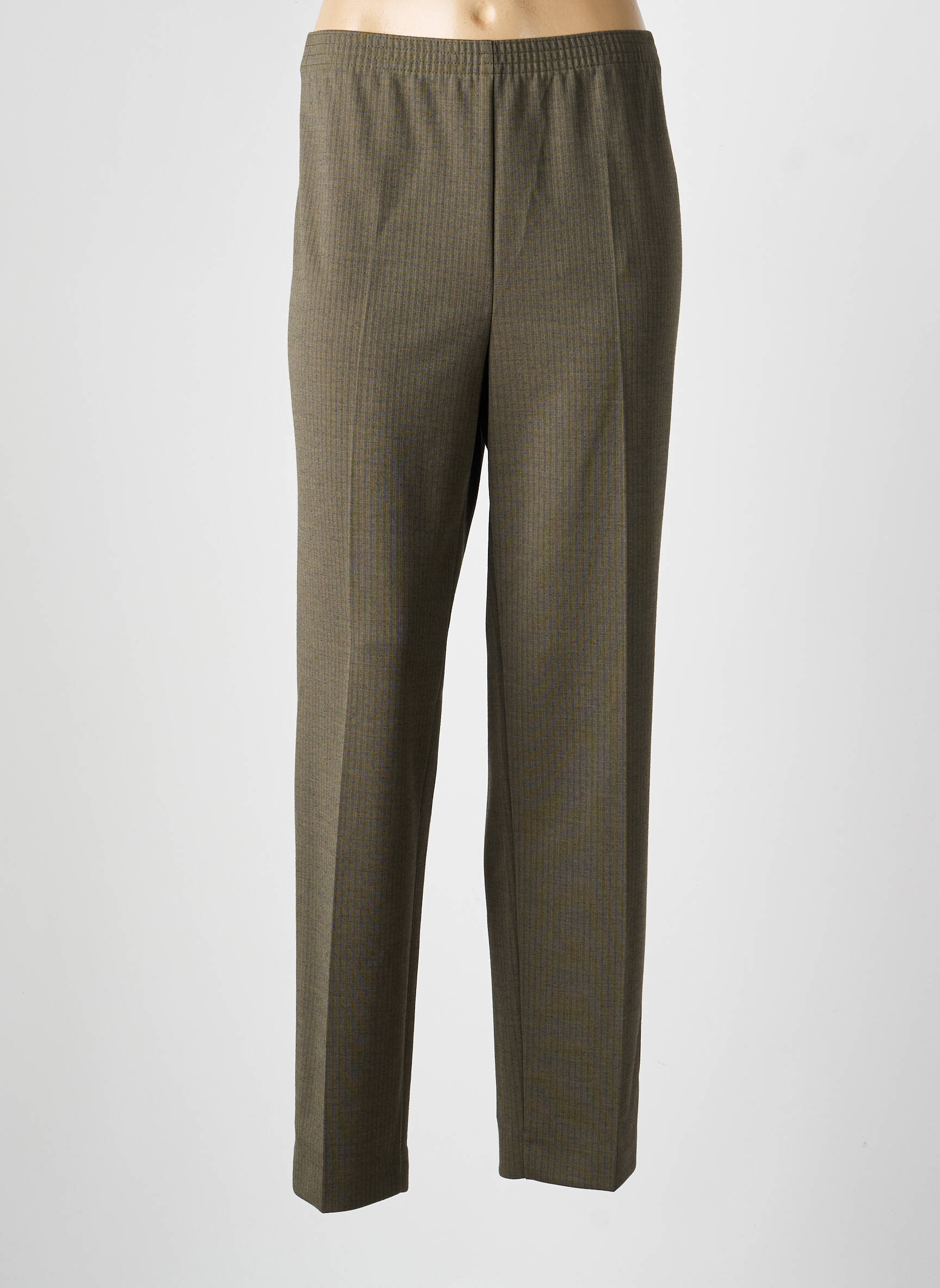 Pantalon droit tissage crêpe taille normale vert FINNKARELIA femme