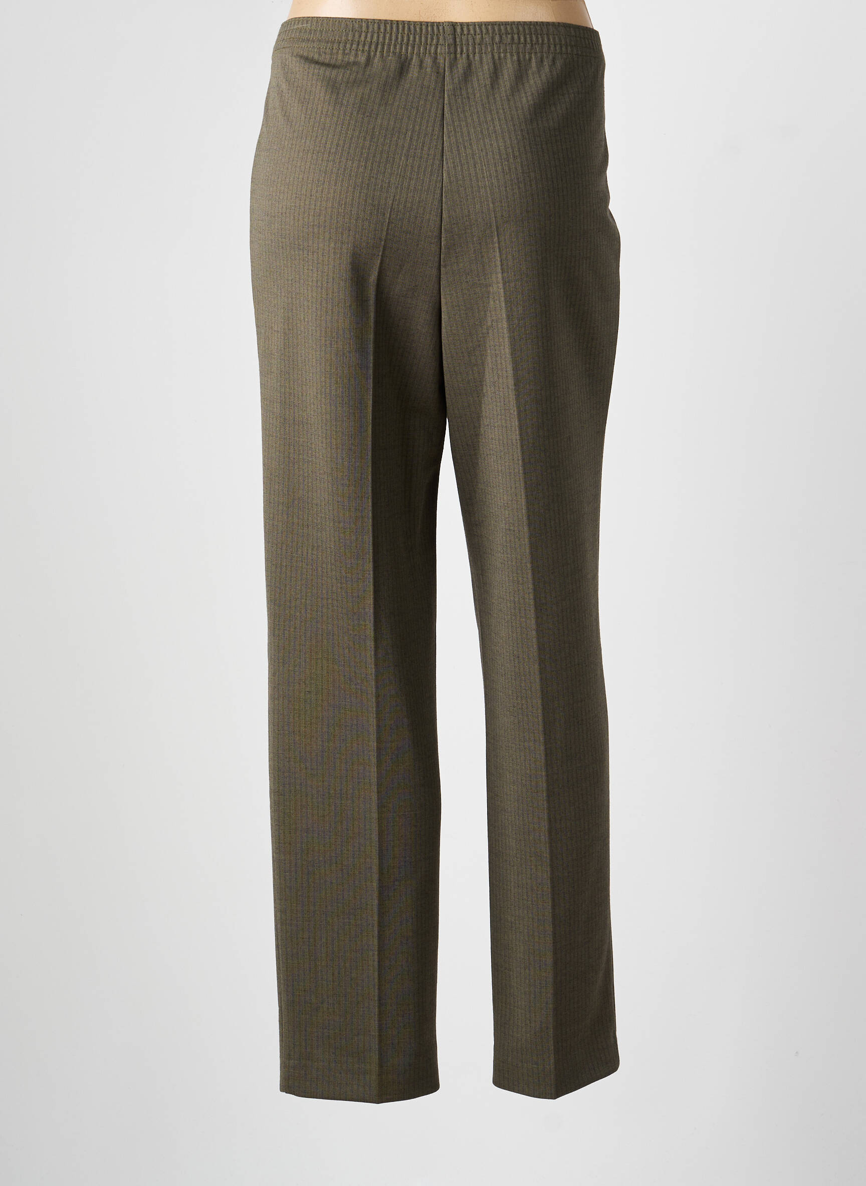 Pantalon droit tissage crêpe taille normale vert FINNKARELIA femme