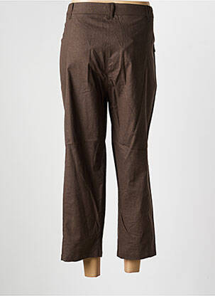 Pantalon 7/8 taille élastique taille normale marron LEWINGER femme