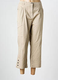 Pantalon 7/8 tissage popeline taille normale beige LEWINGER femme