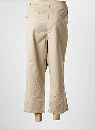 Pantalon 7/8 tissage popeline taille normale beige LEWINGER femme