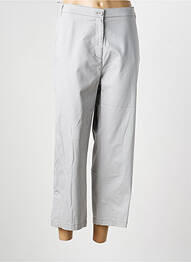 Pantalon 7/8 tissage popeline taille normale gris LEWINGER femme