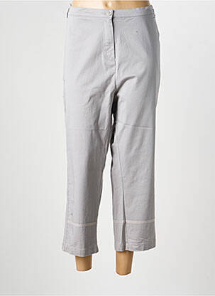 Pantalon 7/8 tissage popeline taille normale gris LEWINGER femme