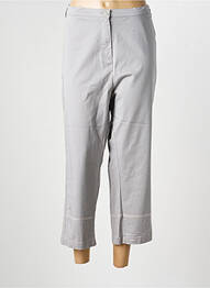 Pantalon 7/8 tissage popeline taille normale gris LEWINGER femme