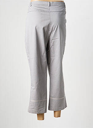 Pantalon 7/8 tissage popeline taille normale gris LEWINGER femme
