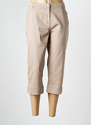 Pantacourt stretch taille normale marron CHRISTINE LAURE femme