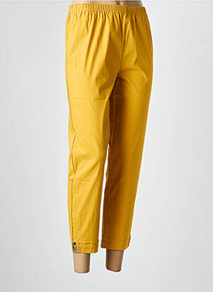 Pantacourt stretch taille normale jaune FRANCK ANNA femme