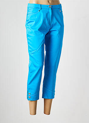 Pantacourt stretch taille normale bleu CHRISTINE LAURE femme