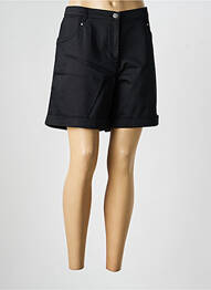 Short fermeture zippée sous rabat boutonné taille normale noir CHRISTINE LAURE femme