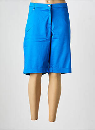 Bermuda tissage popeline taille normale bleu CHRISTINE LAURE femme