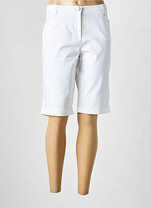 Bermuda taille à pinces taille normale blanc CHRISTINE LAURE femme