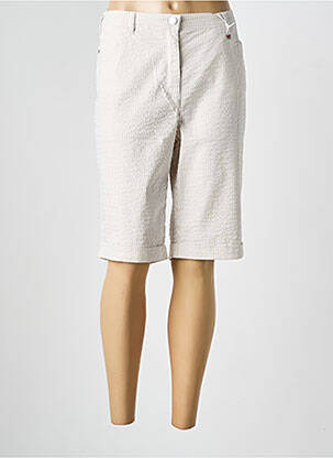 Bermuda tissage popeline taille normale beige TONI femme