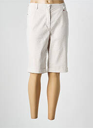 Bermuda tissage popeline taille normale beige TONI femme