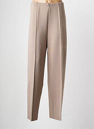 Pantalon droit taille élastique taille normale beige LEWINGER femme