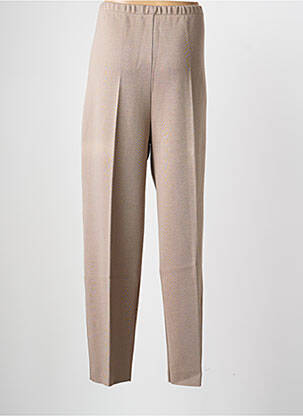 Pantalon droit taille élastique taille normale beige LEWINGER femme