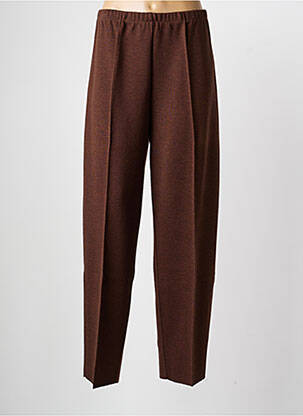 Pantalon droit taille élastique taille normale marron LEWINGER femme