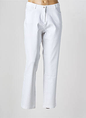 Pantalon slim tissage popeline taille normale blanc CHRISTINE LAURE femme
