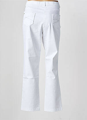 Pantalon slim tissage popeline taille normale blanc CHRISTINE LAURE femme