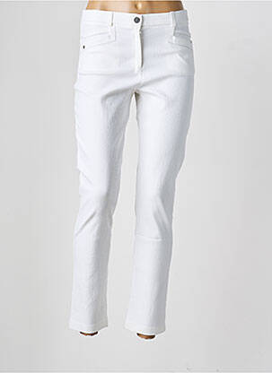 Pantalon slim stretch taille normale blanc CHRISTINE LAURE femme