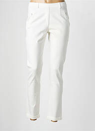 Pantalon slim taille élastique taille normale blanc CHRISTINE LAURE femme