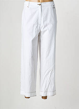 Pantalon 7/8 tissage popeline taille normale blanc QUATTRO femme