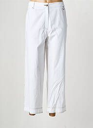 Pantalon 7/8 tissage popeline taille normale blanc QUATTRO femme