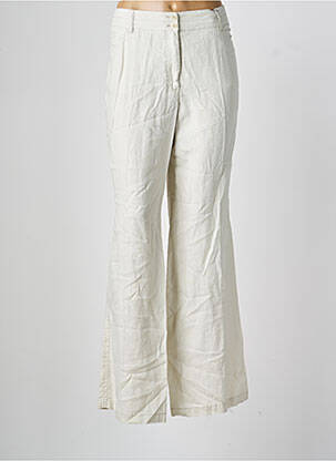 Pantalon large fermeture zippée sous rabat boutonné taille normale beige OLSEN femme