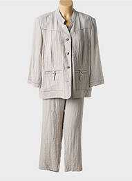 Ensemble pantalon manches longues gris CHRISTINE LAURE femme