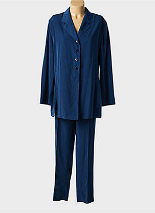 Ensemble pantalon col chemisier bleu CLAUDIA GIL femme