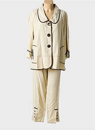 Ensemble pantalon manches longues beige QUATTRO femme