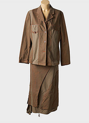 Ensemble jupe coupe droite marron UN POINT C EST TOUT femme