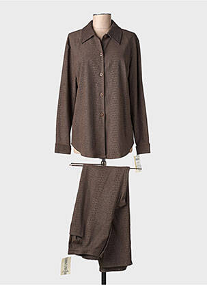 Ensemble pantalon col chemisier marron BS (BEST SELECTION) femme