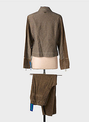 Ensemble pantalon col chemisier marron QUATTRO femme
