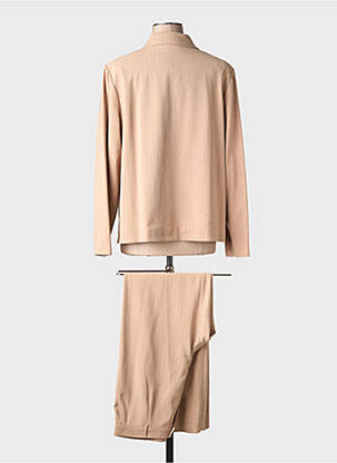 Ensemble pantalon col chemisier beige PRUNELLE femme