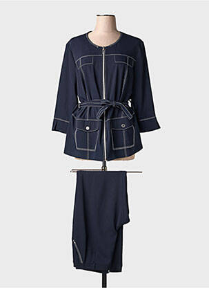 Ensemble pantalon fermeture zippée au dos bleu CHRISTINE LAURE femme