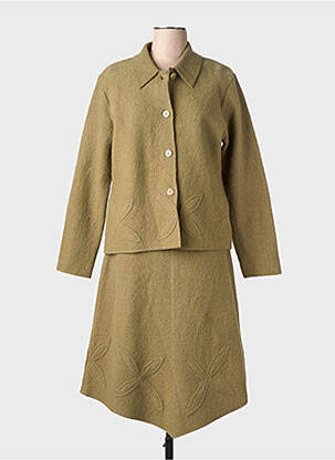 Ensemble jupe fermeture boutonnée sur le devant vert KATMAI femme