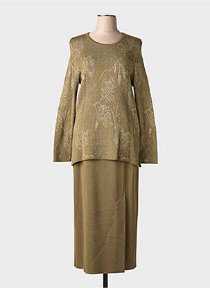 Ensemble jupe coupe cintrée vert JANINE PAUPORTÉ femme