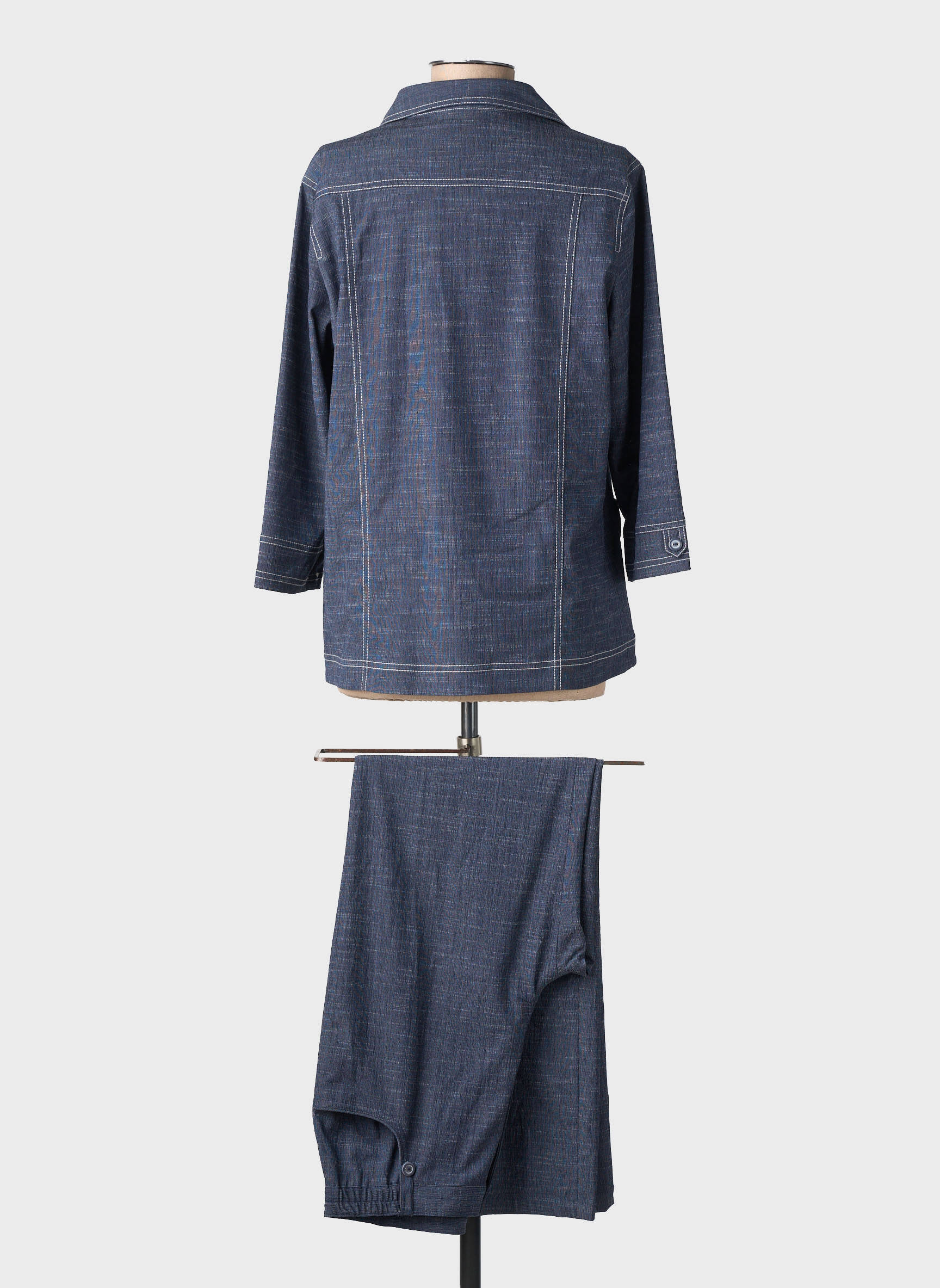 Ensemble pantalon col chemisier bleu FINNKARELIA femme