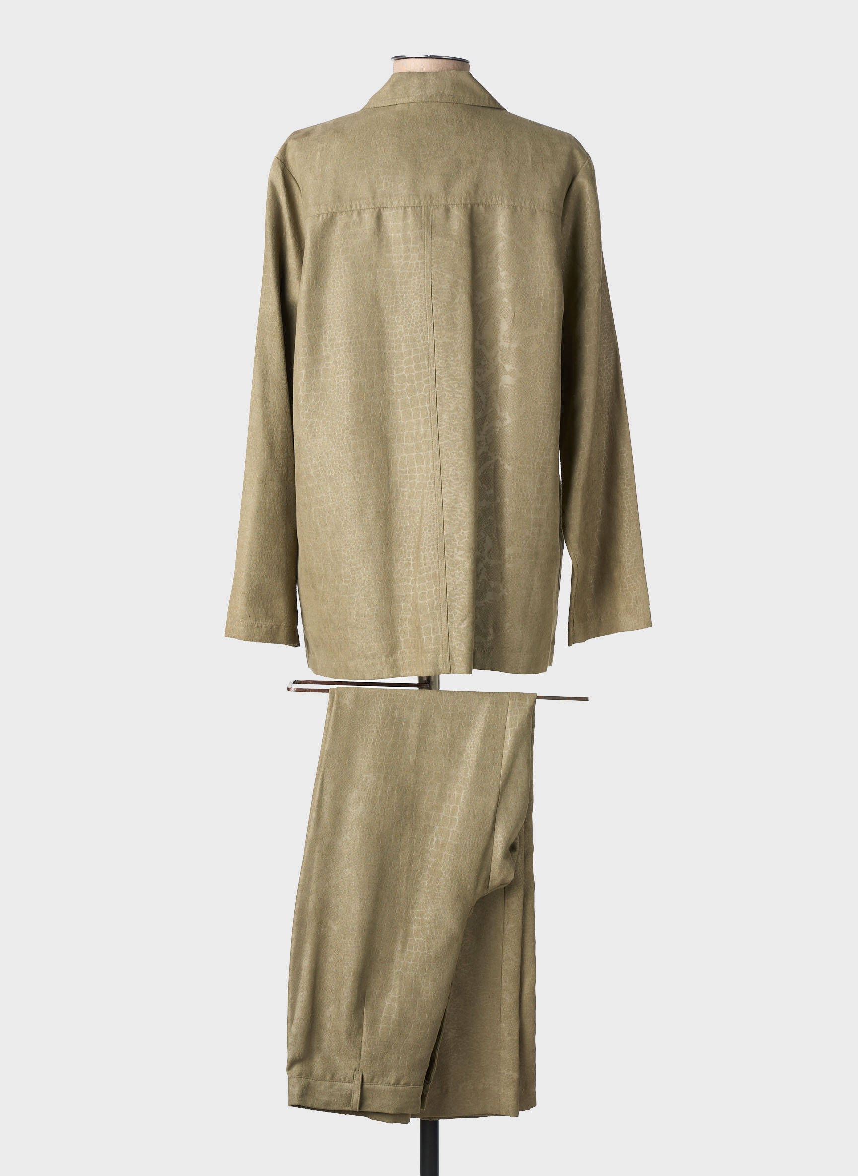Ensemble pantalon col chemisier vert PRUNELLE femme